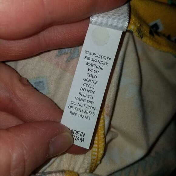 LuLaRoe Disney Mickey Minnie Mouse Leggings TC Yellow Orange Green White Aztec - Picture 9 of 9